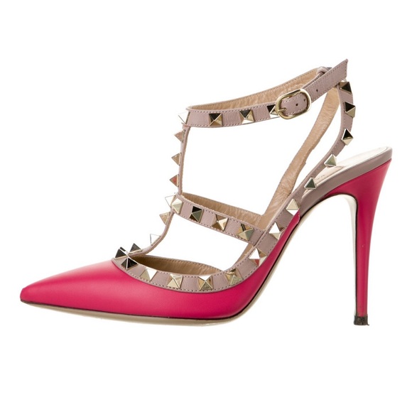Valentino Pink Rockstud T-Stud Pumps - Picture 2 of 5